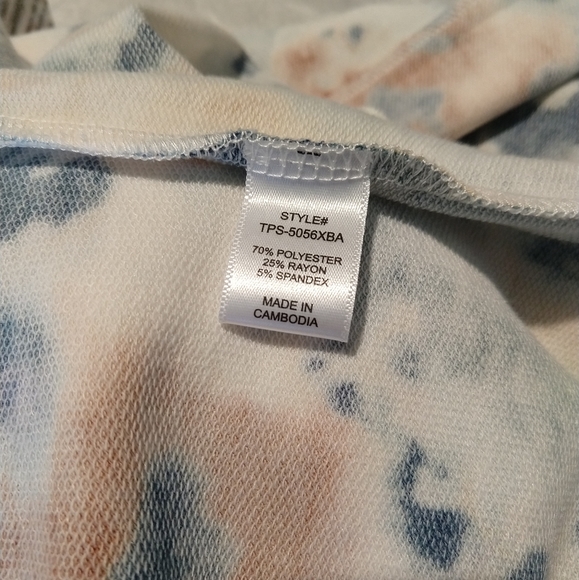 Blue Tie Dye Soft French Terry Cami Maxi Dress Plus Sized 2X - Picture 13 of 15